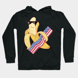 Proud to be an American 4th of July Banana Meme Hoodie